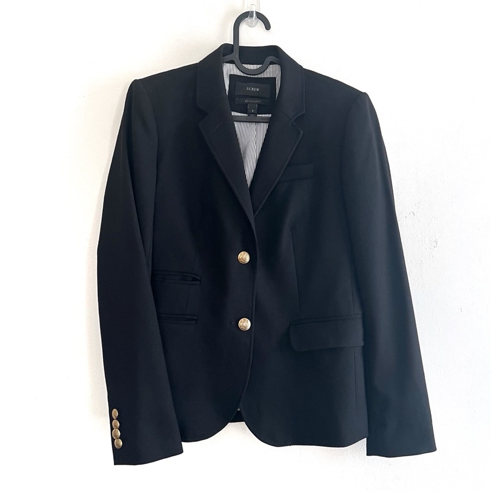 J. Crew Schoolboy Blazer in Black Wool Size 2